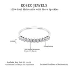 Minimal Moissanite Half Eternity Ring Moissanite - ( D-VS1 ) - Color and Clarity - Rosec Jewels