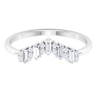 1/2 CT Baguette and Round Cut Moissanite Chevron Stackable Ring Moissanite - ( D-VS1 ) - Color and Clarity - Rosec Jewels