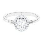 Certified Moissanite Halo Engagement Ring Moissanite - ( D-VS1 ) - Color and Clarity - Rosec Jewels