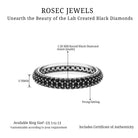 Thick Eternity Band with 2 CT Lab Created Black Diamond Lab Created Black Diamond - ( AAAA ) - Quality - Rosec Jewels