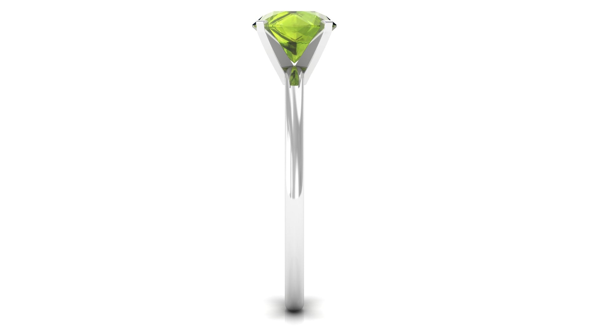 8 MM Round Peridot Solitaire Ring in Peg Head Setting Peridot - ( AAA ) - Quality - Rosec Jewels