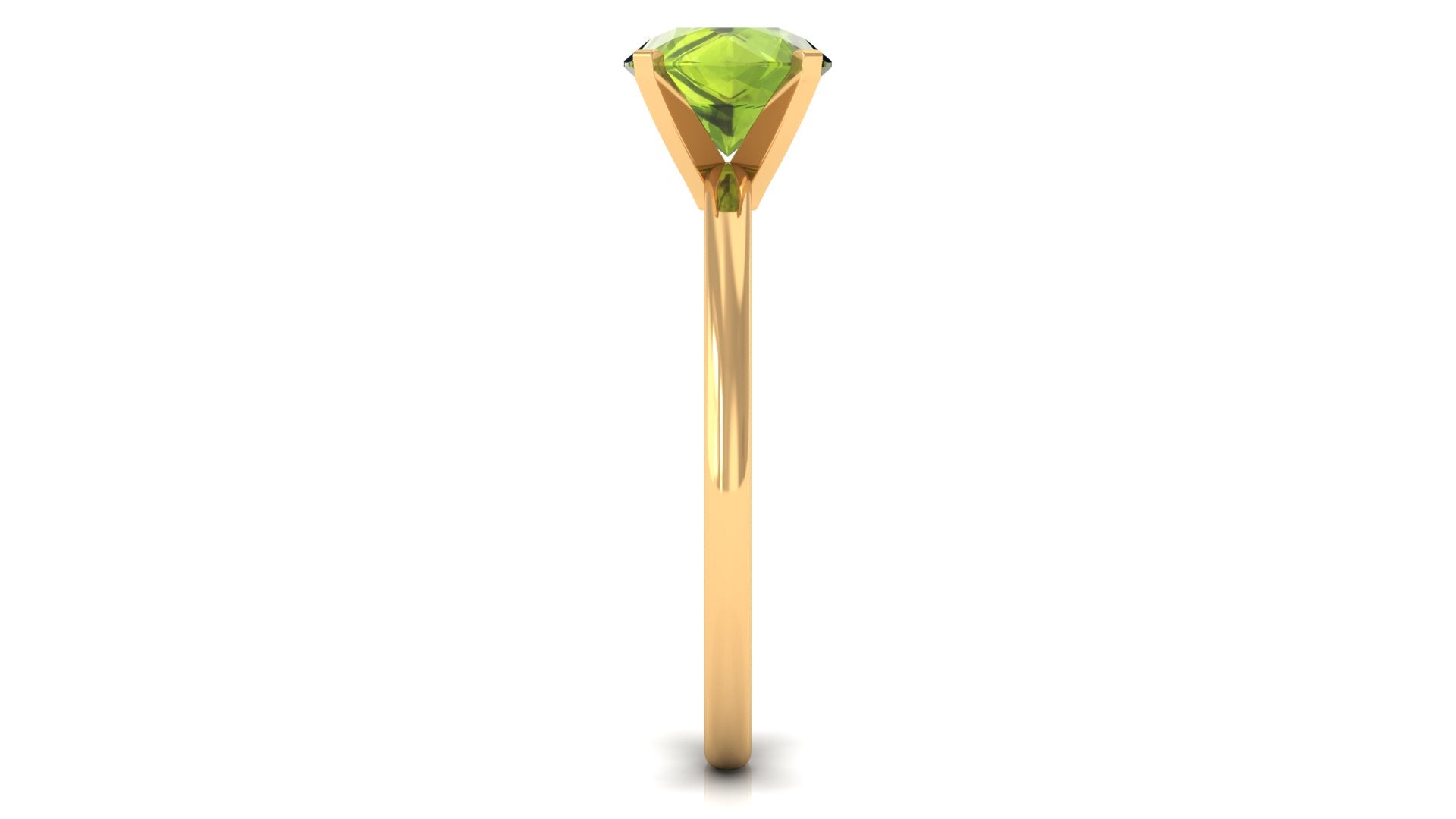 8 MM Round Peridot Solitaire Ring in Peg Head Setting Peridot - ( AAA ) - Quality - Rosec Jewels