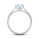 Teardrop Solitaire Ring with Aquamarine Aquamarine - ( AAA ) - Quality - Rosec Jewels