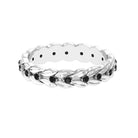 Black Onyx Leaf Eternity Band Ring Black Onyx - ( AAA ) - Quality - Rosec Jewels