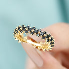 2.75 CT Prong Set Black Spinel Full Eternity Band Ring Black Spinel - ( AAA ) - Quality - Rosec Jewels