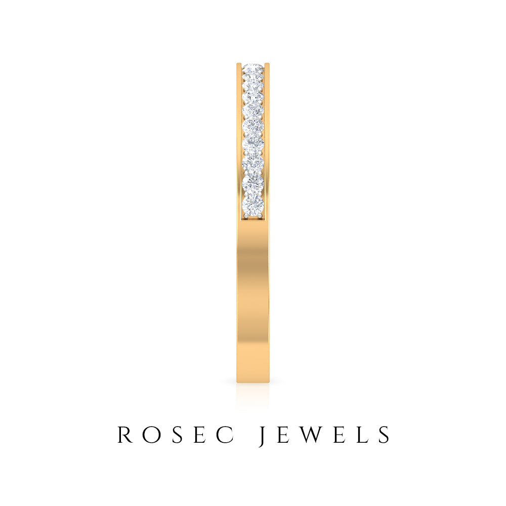 Diamond Stackable Half Eternity Ring Diamond - ( HI-SI ) - Color and Clarity - Rosec Jewels