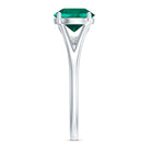 Solitaire Promise Ring with 2 CT Lab Created Emerald and Diamond Lab Created Emerald - ( AAAA ) - Quality - Rosec Jewels