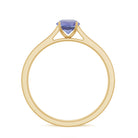 Engagement Ring with Tanzanite and Diamond Side Stones Tanzanite - ( AAA ) - Quality - Rosec Jewels