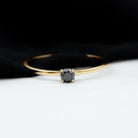 Simple Solitaire Ring with 1/4 CT Black Diamond Black Diamond - ( AAA ) - Quality - Rosec Jewels