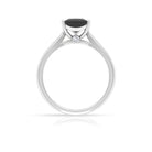 1.25 CT Lab Created Black Diamond Solitaire Ring with Diamond Lab Created Black Diamond - ( AAAA ) - Quality - Rosec Jewels