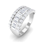 Certified Moissanite Wedding Band Ring Moissanite - ( D-VS1 ) - Color and Clarity - Rosec Jewels