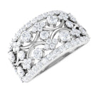 Rosec Jewels-2.50 CT Certified Moissanite Statement Wedding Band Ring