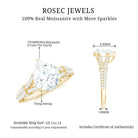 Pear Shaped Moissanite Solitaire Engagement Ring in Split Shank Moissanite - ( D-VS1 ) - Color and Clarity - Rosec Jewels