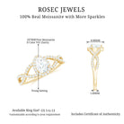 Pear Shaped Moissanite Crossover Engagement Ring in Gold Moissanite - ( D-VS1 ) - Color and Clarity - Rosec Jewels