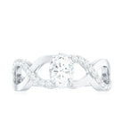 Oval Cut Certified Moissanite Infinity Style Engagement Ring Moissanite - ( D-VS1 ) - Color and Clarity - Rosec Jewels