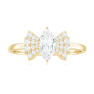 Marquise Cut Moissanite Solitaire Designer Engagement Ring in Gold Moissanite - ( D-VS1 ) - Color and Clarity - Rosec Jewels