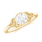 Round Moissanite Solitaire Celtic Knot Ring in Bezel Setting Moissanite - ( D-VS1 ) - Color and Clarity - Rosec Jewels