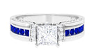 Rosec Jewels-Princess Cut Moissanite Statement Band Engagement Ring