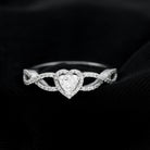 Heart Shape Diamond Criss Cross Engagement Ring Diamond - ( HI-SI ) - Color and Clarity - Rosec Jewels