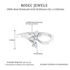 Diamond Floral Ring with Curved Shank Diamond - ( HI-SI ) - Color and Clarity - Rosec Jewels