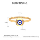 Enamel Evil Eye Gold Ring for Women 18K Yellow Gold - Rosec Jewels