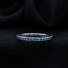 Lab Grown Blue Sapphire Simple Stackable Ring Lab Created Blue Sapphire - ( AAAA ) - Quality - Rosec Jewels