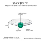 1 CT Classic Emerald and Diamond Ring Emerald - ( AAA ) - Quality - Rosec Jewels