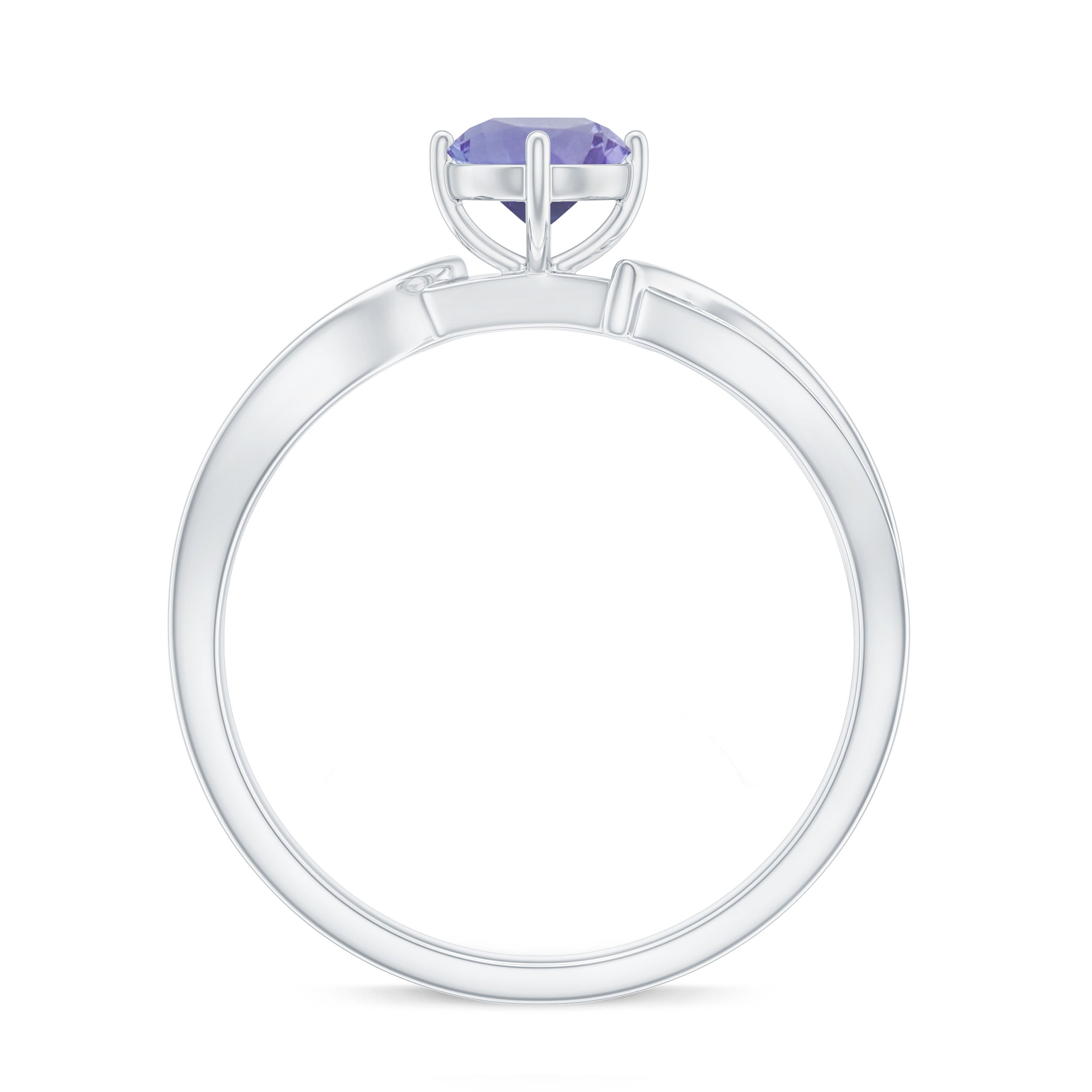 Tanzanite and Diamond Engagement Ring Tanzanite - ( AAA ) - Quality - Rosec Jewels