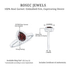 1.25 CT Pear Shape Garnet Ring with Diamond Halo Garnet - ( AAA ) - Quality - Rosec Jewels