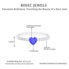 1.50 CT Heart Shaped Tanzanite Solitaire Ring with Diamond Tanzanite - ( AAA ) - Quality - Rosec Jewels