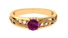 Rosec Jewels-3/4 CT Rhodolite Solitaire with Diamond Filigree Ring