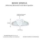 2.50 CT Split Shank Moissanite Heart Designer Engagement Ring Moissanite - ( D-VS1 ) - Color and Clarity - Rosec Jewels