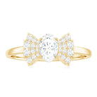 Oval Cut Moissanite Solitaire Designer Engagement Ring in Gold Moissanite - ( D-VS1 ) - Color and Clarity - Rosec Jewels