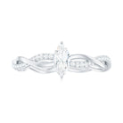 Marquise Cut Moissanite Solitaire Braided Promise Ring Moissanite - ( D-VS1 ) - Color and Clarity - Rosec Jewels