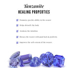 Natural Tanzanite Promise Ring with Diamond Halo Tanzanite - ( AAA ) - Quality - Rosec Jewels