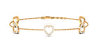 3/4 CT Diamond Heart Station Chain Bracelet in Prong Setting Diamond - ( HI-SI ) - Color and Clarity - Rosec Jewels