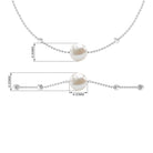 Solitaire Freshwater Pearl Chain Bracelet with Beaded Gold Freshwater Pearl - ( AAA ) - Quality - Rosec Jewels