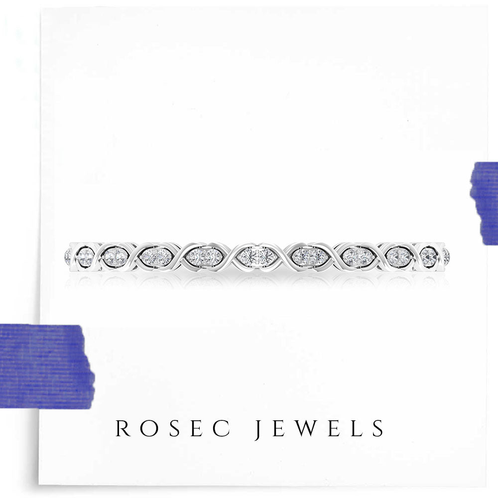 Moissanite Infinity Tennis Bolo Bracelet Moissanite - ( D-VS1 ) - Color and Clarity - Rosec Jewels