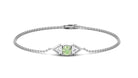 Minimal Green Sapphire and Diamond Geometric Chain Bracelet Green Sapphire - ( AAA ) - Quality - Rosec Jewels