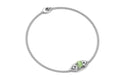 Minimal Green Sapphire and Diamond Geometric Chain Bracelet Green Sapphire - ( AAA ) - Quality - Rosec Jewels