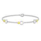 Minimal Yellow Sapphire and Diamond Station Chain Bracelet Yellow Sapphire - ( AAA ) - Quality - Rosec Jewels