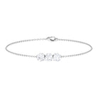 1.50 CT Certified Moissanite Three Stone Chain Bracelet Moissanite - ( D-VS1 ) - Color and Clarity - Rosec Jewels