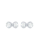 1.25 CT Certified Moissanite Infinity Stud Earrings Moissanite - ( D-VS1 ) - Color and Clarity - Rosec Jewels