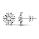 1/4 CT Contemporary Diamond Snowflake Stud Earrings Diamond - ( HI-SI ) - Color and Clarity - Rosec Jewels