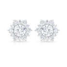 2.50 CT Halo Stud Earrings with Moissanite Moissanite - ( D-VS1 ) - Color and Clarity - Rosec Jewels