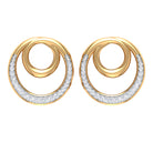 Open Circle Stud Earrings with Diamonds Diamond - ( HI-SI ) - Color and Clarity - Rosec Jewels