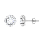 1.50 CT Round Cubic Zirconia Classic Halo Stud Earrings Zircon - ( AAAA ) - Quality - Rosec Jewels