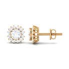 1.25 CT Zircon Minimal Halo Stud Earrings in Gold Zircon - ( AAAA ) - Quality - Rosec Jewels