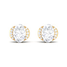 3 CT Cubic Zirconia Stud Earrings with Screw Back Zircon - ( AAAA ) - Quality - Rosec Jewels