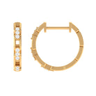 1/4 CT Diamond Gold Simple Hinged Hoop Earrings Diamond - ( HI-SI ) - Color and Clarity - Rosec Jewels